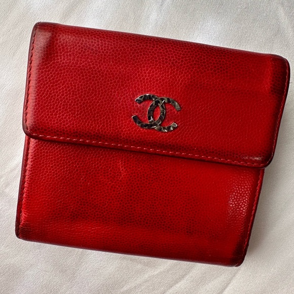 Chanel Authentic Wallet Red Caviar - Picture 1 of 16